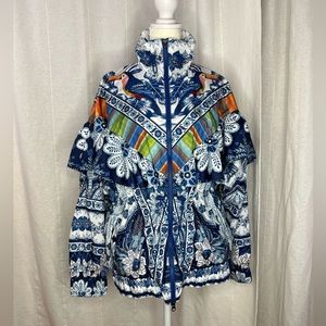 COPY - Farm Rio Blue Palms Windbreaker Jacket
